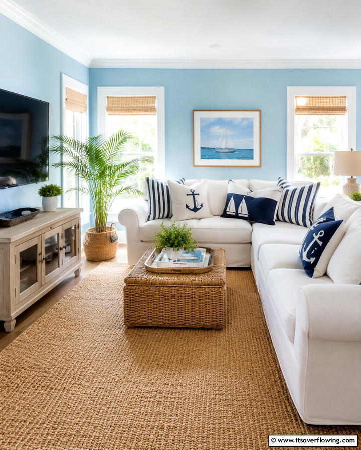 Nautical Throw Pillows - 25 Nautical Decor Ideas for a Beachy Home
