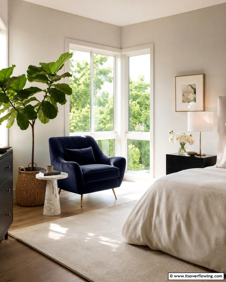 Navy Blue Accent Chair - 25 Navy Blue Bedroom Ideas for a Serene Retreat