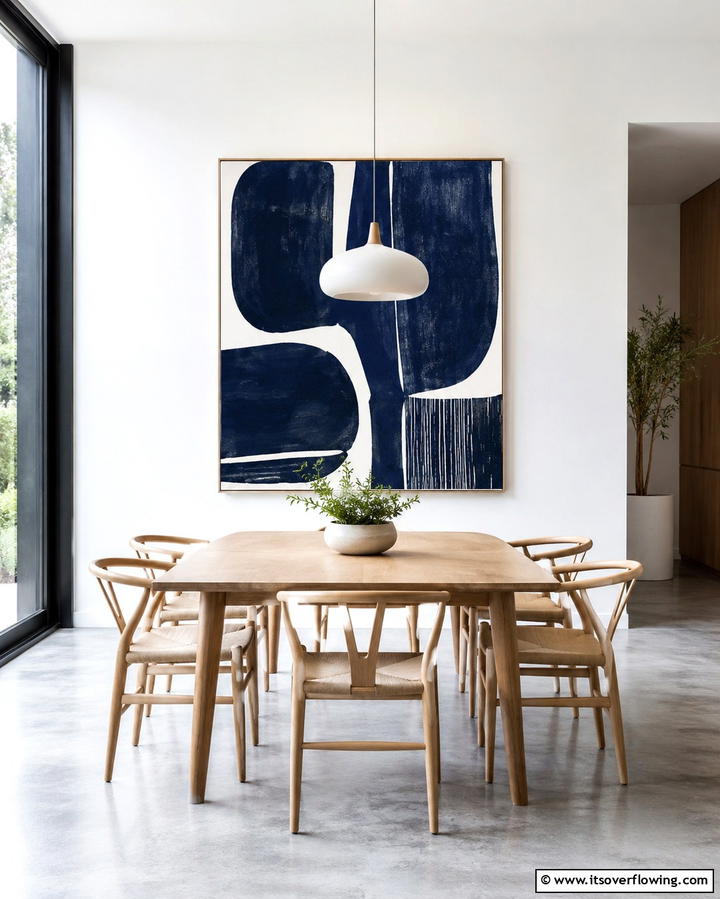 Navy Blue Artwork - 25 Navy Blue Dining Room Ideas for Elegant Gatherings