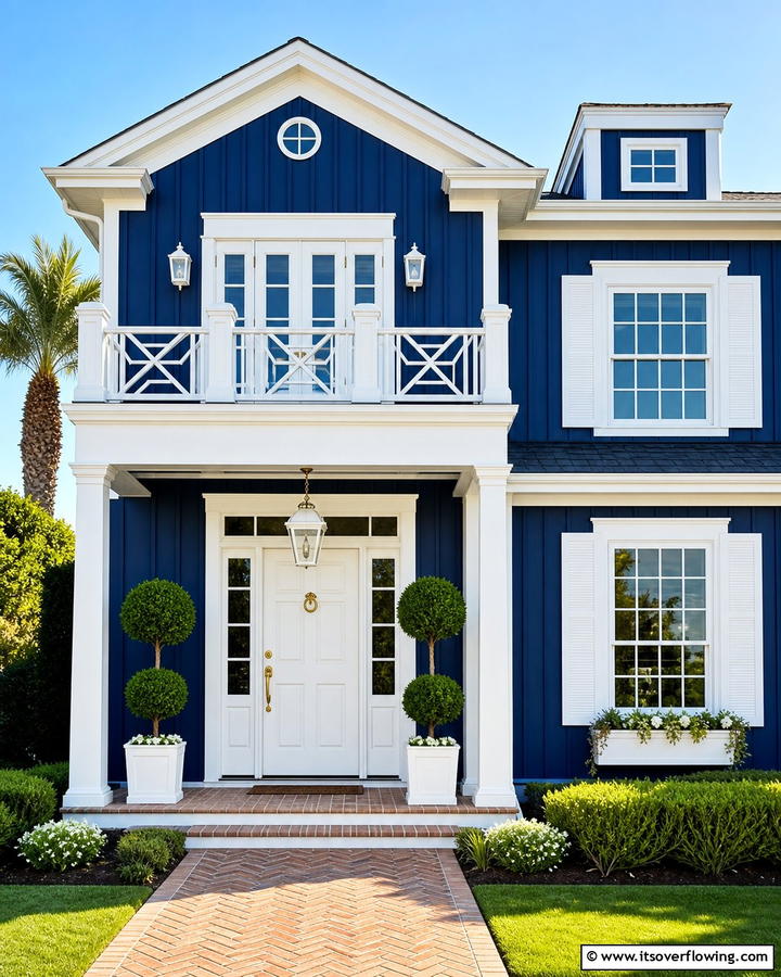 Navy Blue Board and Batten - 25 Board and Batten Siding Colors for Curb Appeal