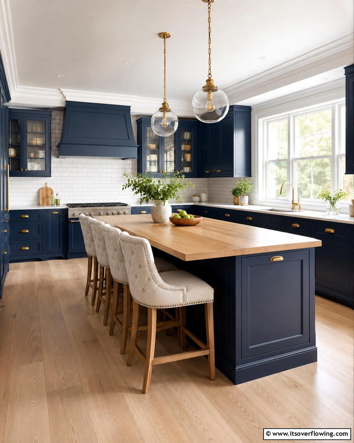 Navy Blue Cabinets for Timeless Sophistication - 25 Painting Kitchen Cabinet Ideas for a Fresh Look