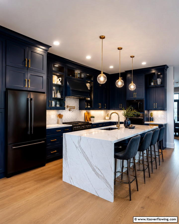 Navy Blue Cabinets - 20 What Color Cabinets Go With Black Appliances
