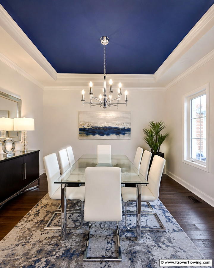 Navy Blue CeilingOne - 25 Navy Blue Dining Room Ideas for Elegant Gatherings