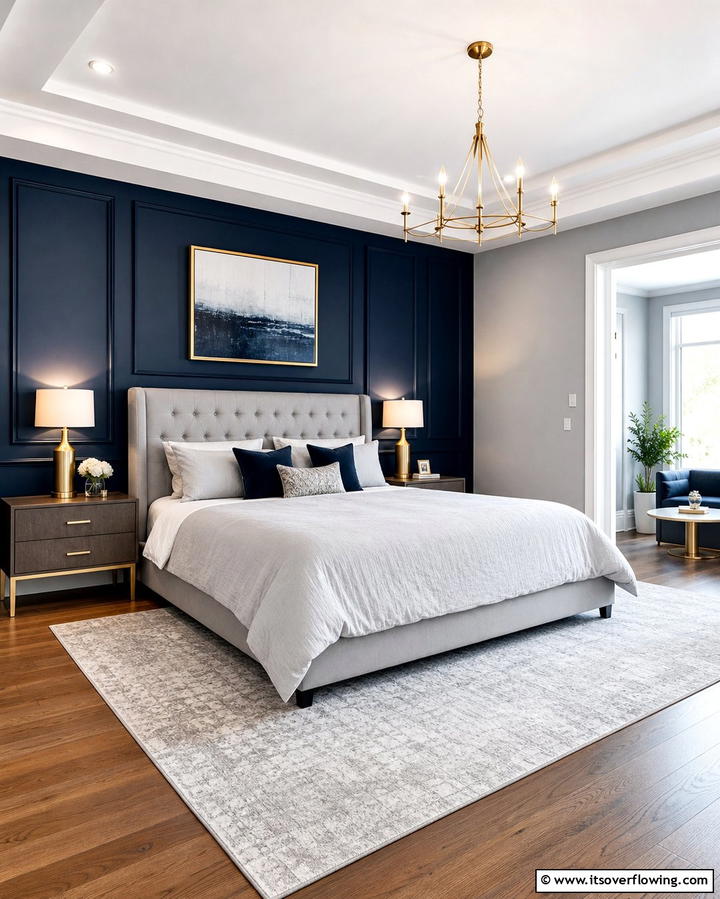 Navy Blue Feature Wall - 25 Girls Blue Bedroom Ideas- Fresh & Calming Designs