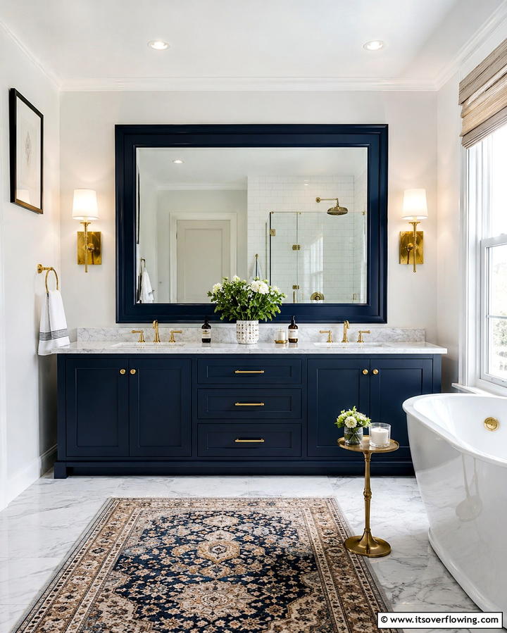 Navy Blue Fixtures - 25 Navy Blue Bathroom Ideas for a Luxurious Look