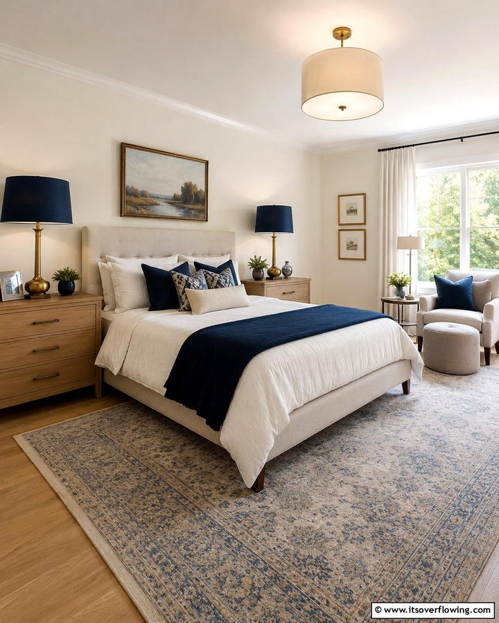 Navy Blue Furniture Accents - 25 Navy Blue Bedroom Ideas for a Serene Retreat