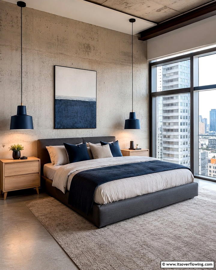 Navy Blue Pendant Lighting - 25 Navy Blue Bedroom Ideas for a Serene Retreat