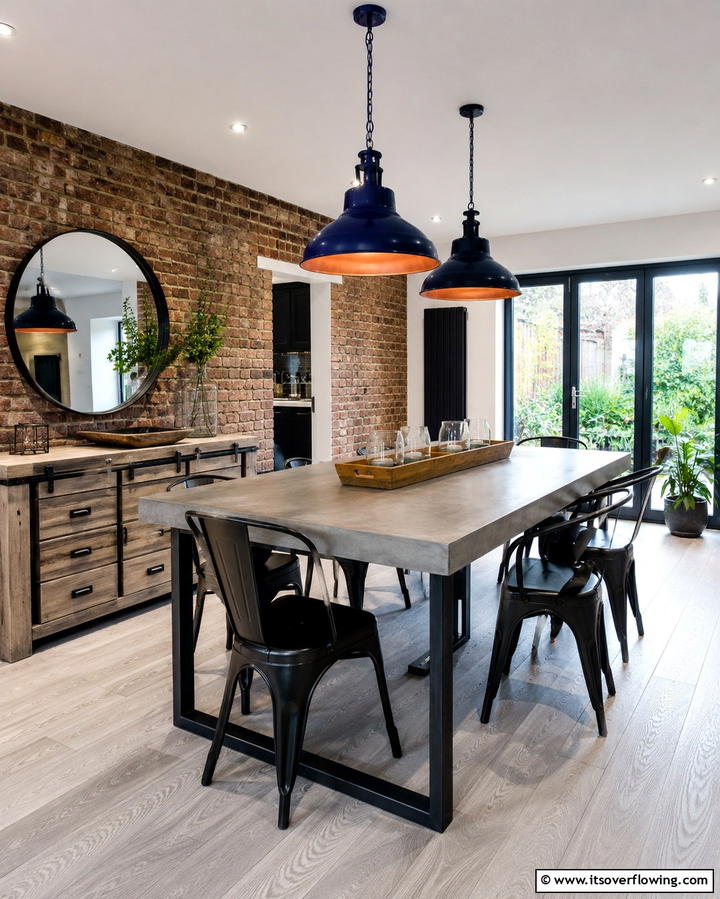 Navy Blue Pendant Lights - 25 Navy Blue Dining Room Ideas for Elegant Gatherings