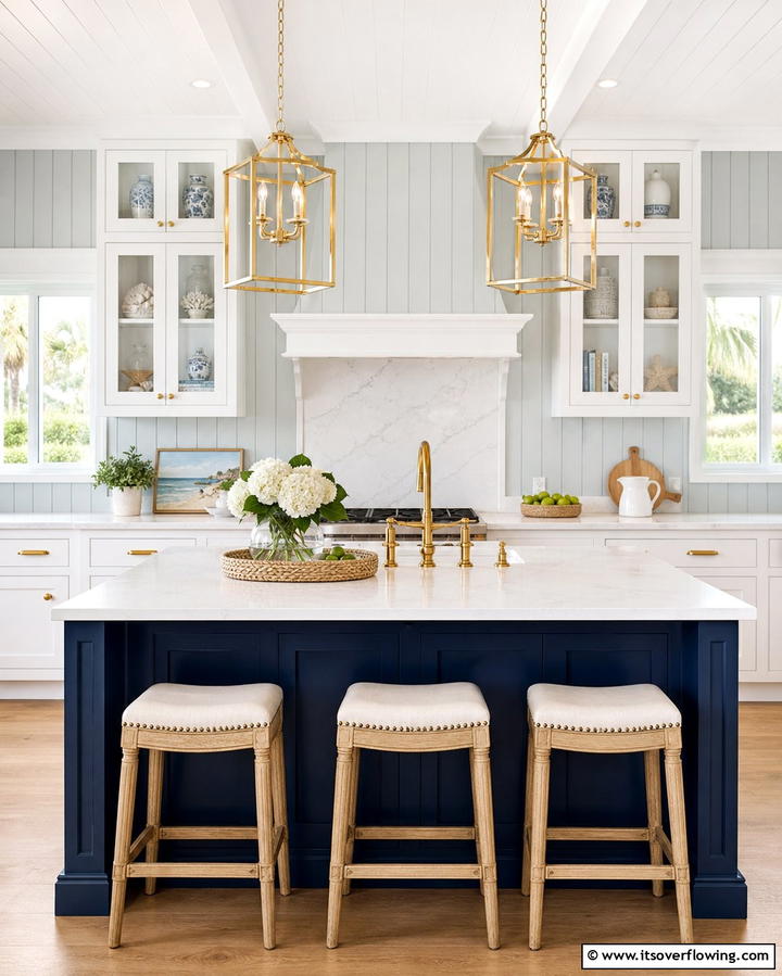 Navy Blue Sophistication - 25 Kitchen Island Color Ideas to Refresh Your Space