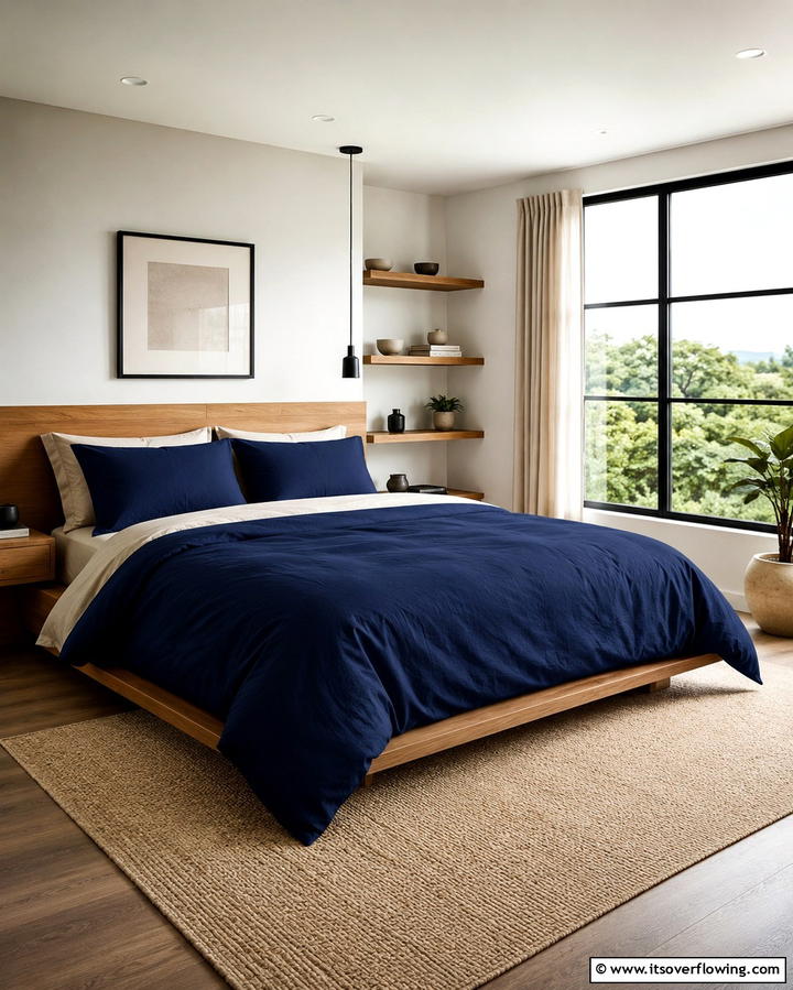 Navy Blue Throw Pillows - 25 Navy Blue Bedroom Ideas for a Serene Retreat