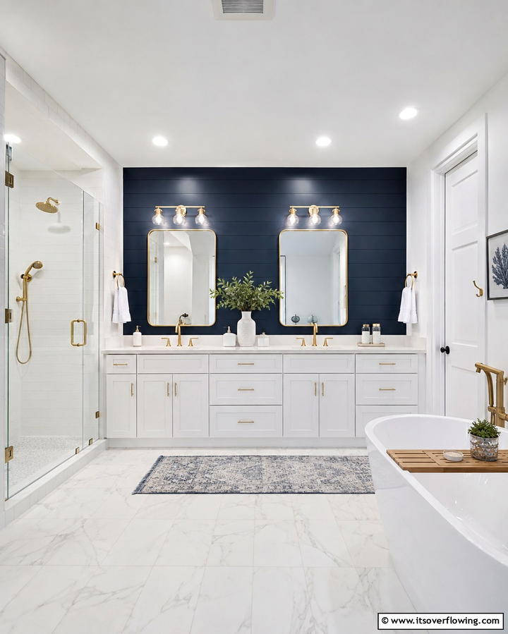 Navy Blue Vanity Units - 25 Navy Blue Bathroom Ideas for a Luxurious Look
