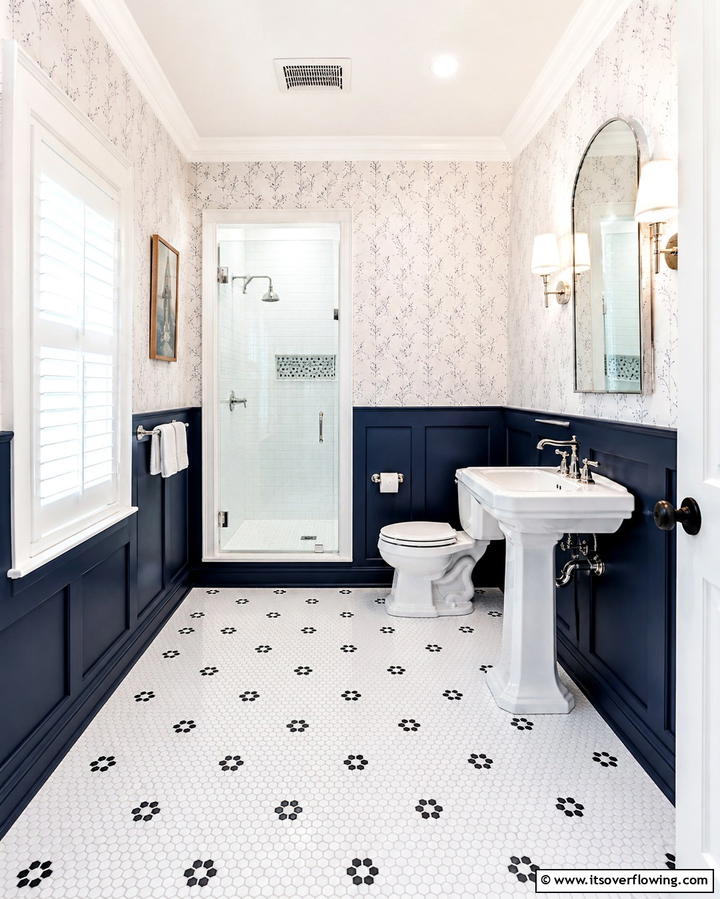 Navy Blue Wainscoting - 25 Navy Blue Bathroom Ideas for a Luxurious Look