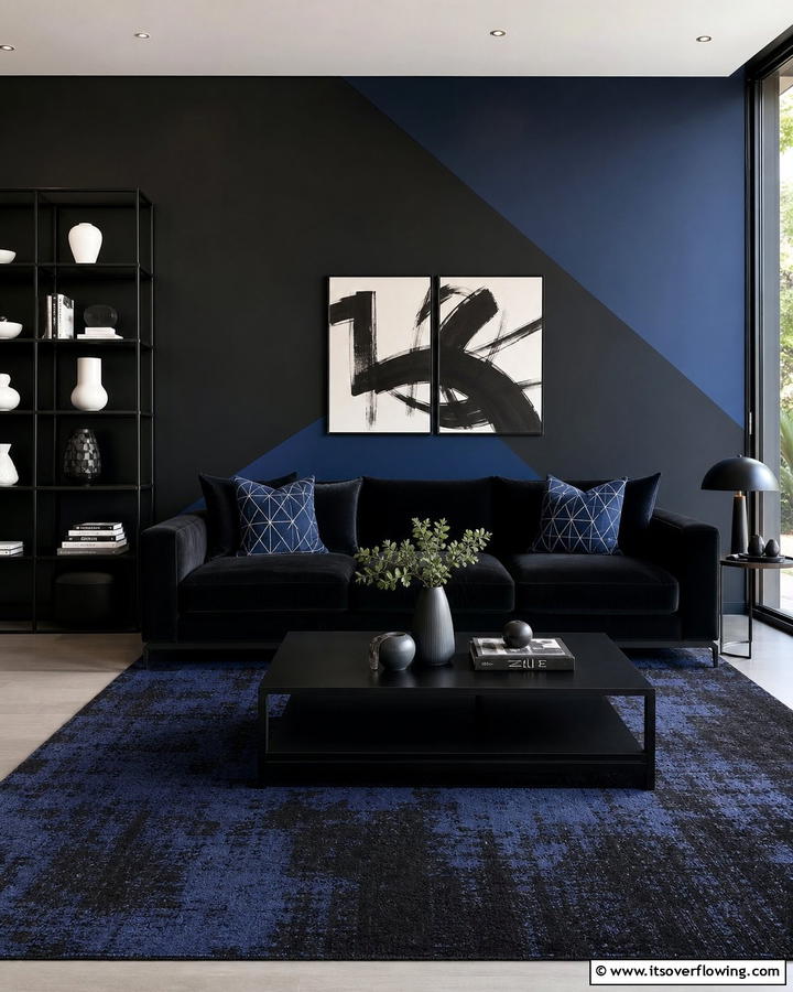 Navy Blue and Bold Black Contrast - 21 Designer Colors That Perfectly Pair With Navy Blue