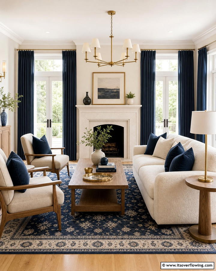 Navy Blue and Creamy Accents - 21 Designer Colors That Perfectly Pair With Navy Blue