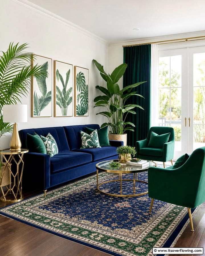 Navy Blue and Emerald Green Harmony - 21 Designer Colors That Perfectly Pair With Navy Blue