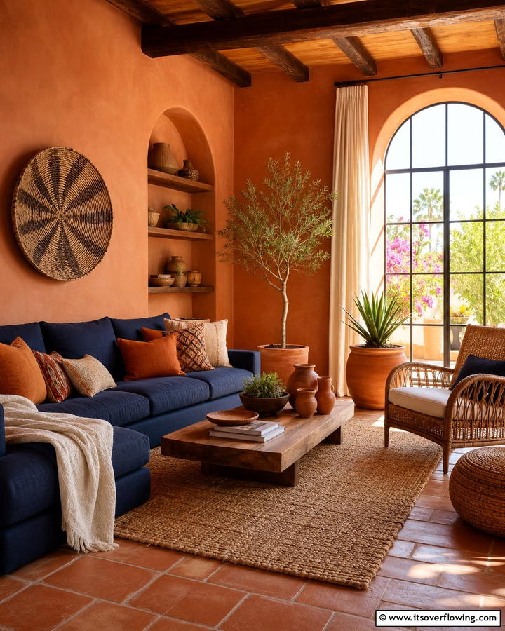 Navy Blue and Terracotta Warmth - 21 Designer Colors That Perfectly Pair With Navy Blue