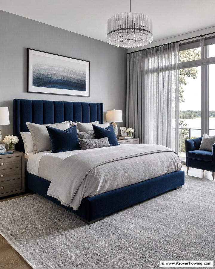 Navy Blue with Soft Gray Elegance - 21 Designer Colors That Perfectly Pair With Navy Blue