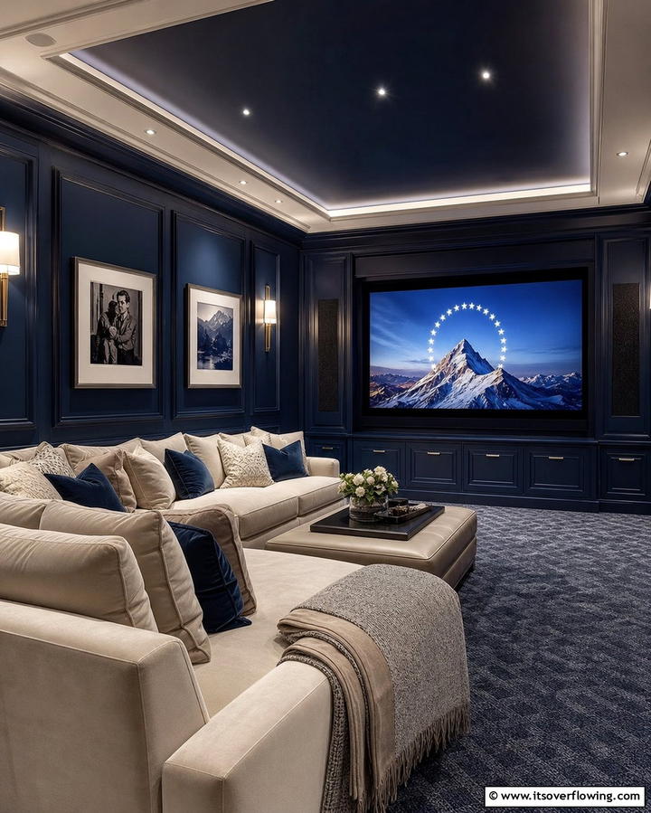 Navy BlueExact - 30 Home Theater Paint Colors for Immersive Entertainment
