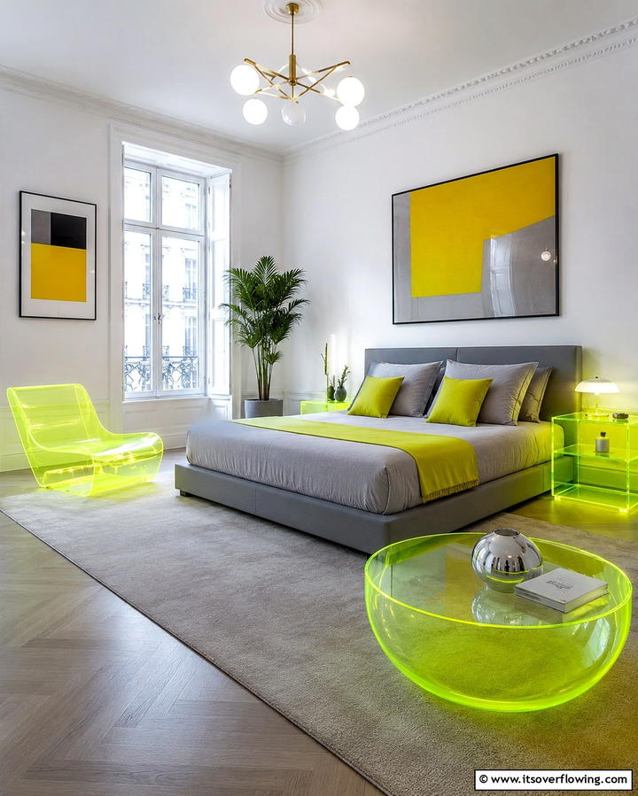 Neon Accent Furniture - 25 Neon Bedroom Ideas for a Bold and Vibrant Look