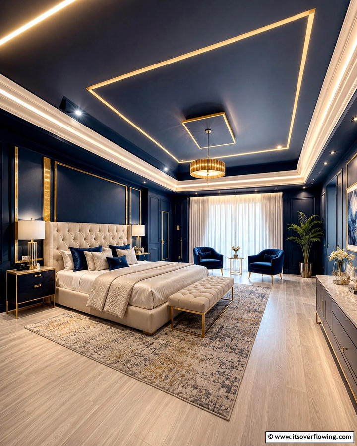 Neon Ceiling Accents - 25 Neon Bedroom Ideas for a Bold and Vibrant Look