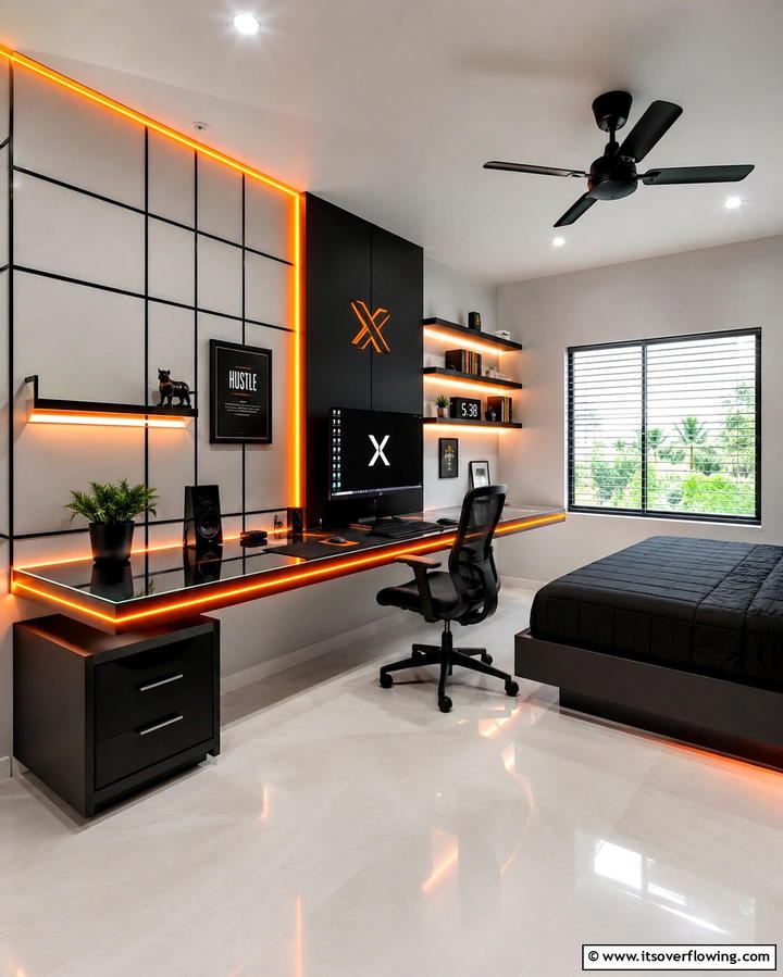Neon Desk or Workstation Lighting - 25 Neon Bedroom Ideas for a Bold and Vibrant Look