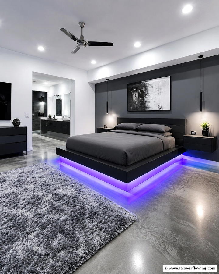 Neon Under Bed Glow - 25 Neon Bedroom Ideas for a Bold and Vibrant Look