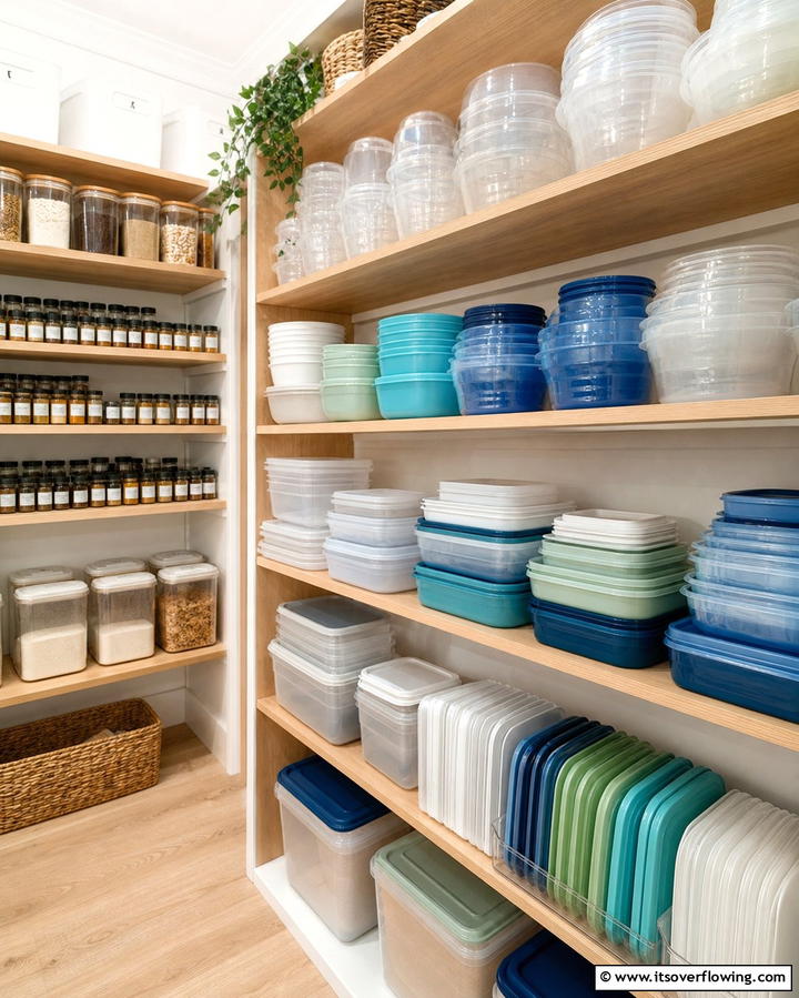 Nesting Containers by Size - 25 Tupperware Organization Ideas for a Tidy Kitchen