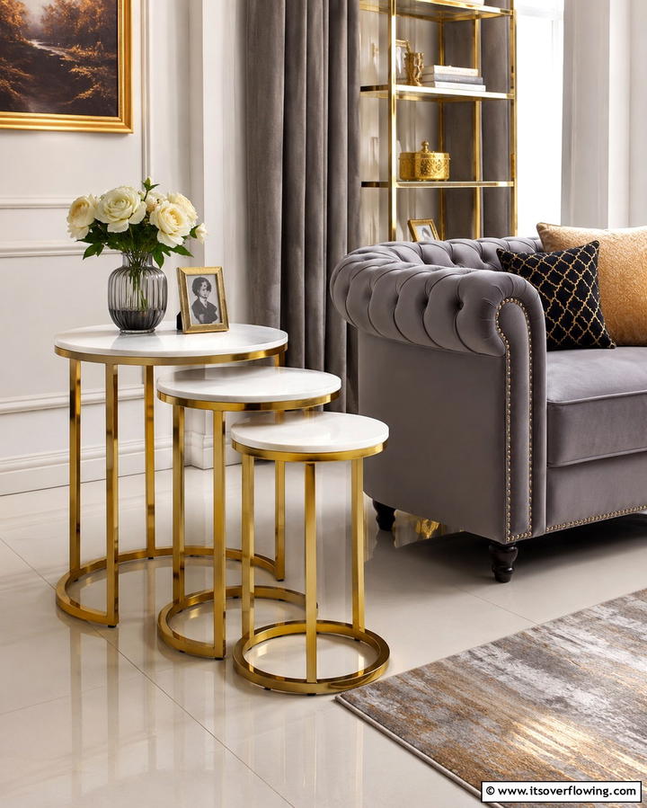 Nesting Tables - 30 Living Room Furniture Layout Ideas for Optimal Flow