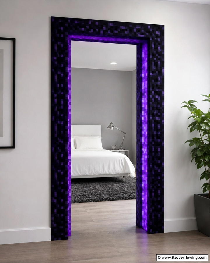 Nether Portal Doorway - 30 Minecraft Bedroom Ideas for Block-Inspired Fun