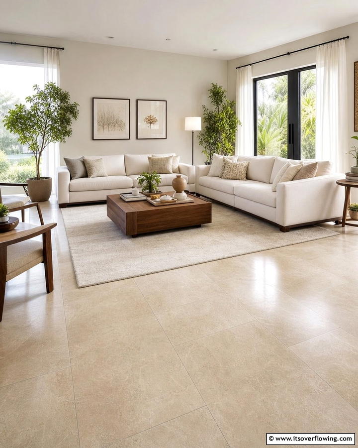 Neutral Beige Flooring - 21 Elegant Beige Living Room Ideas for Timeless Comfort
