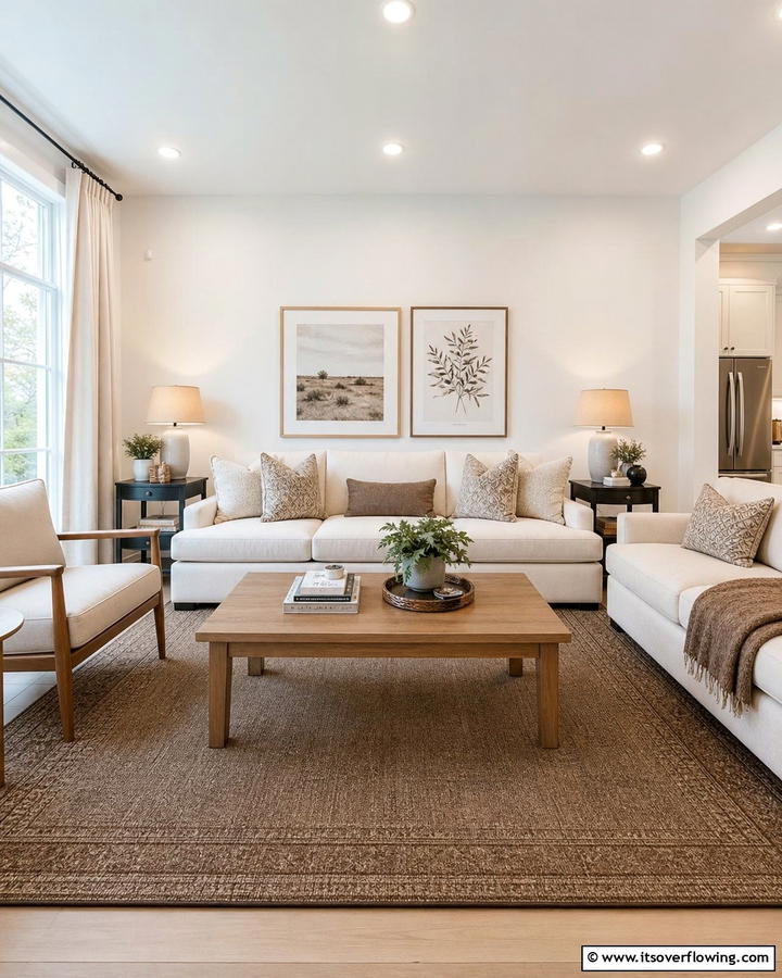 Neutral Brown Rugs for Subtle Elegance - 25 Brown Living Room Ideas for Warm and Cozy Vibes