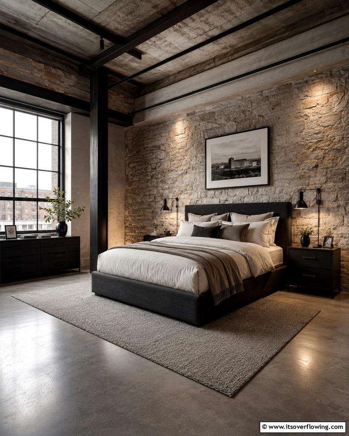 Neutral Color Palette - 25 Industrial Bedroom Ideas- Urban & Stylish Designs