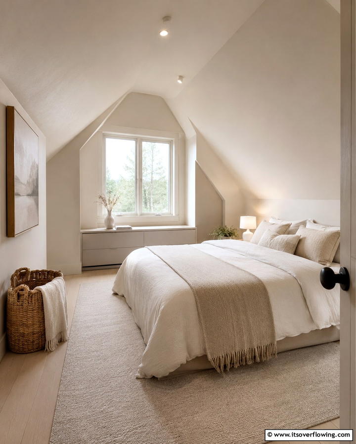 Neutral Color Palette - 25 Low Ceiling Small Attic Room Ideas for Cozy Living