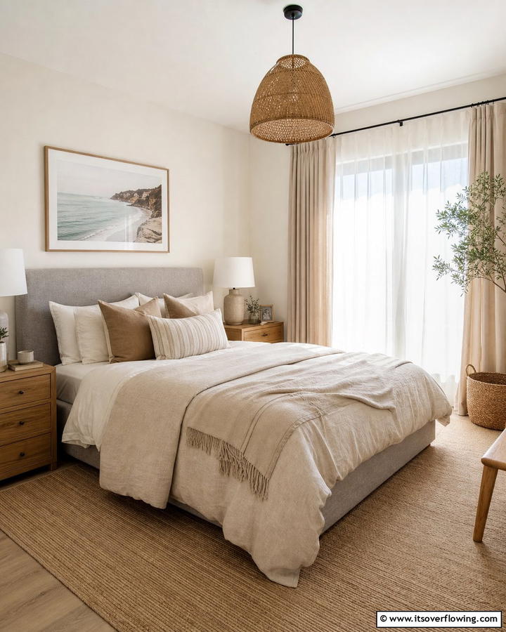 Neutral Color Palette - 21 Small Bedroom Organization Ideas to Maximize Space
