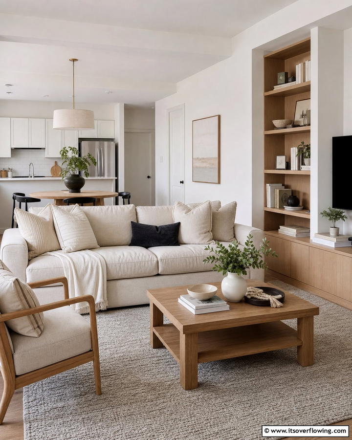 Neutral Color Palette for Flexibility - 25 Budget Apartment Living Room Ideas for Small Spaces