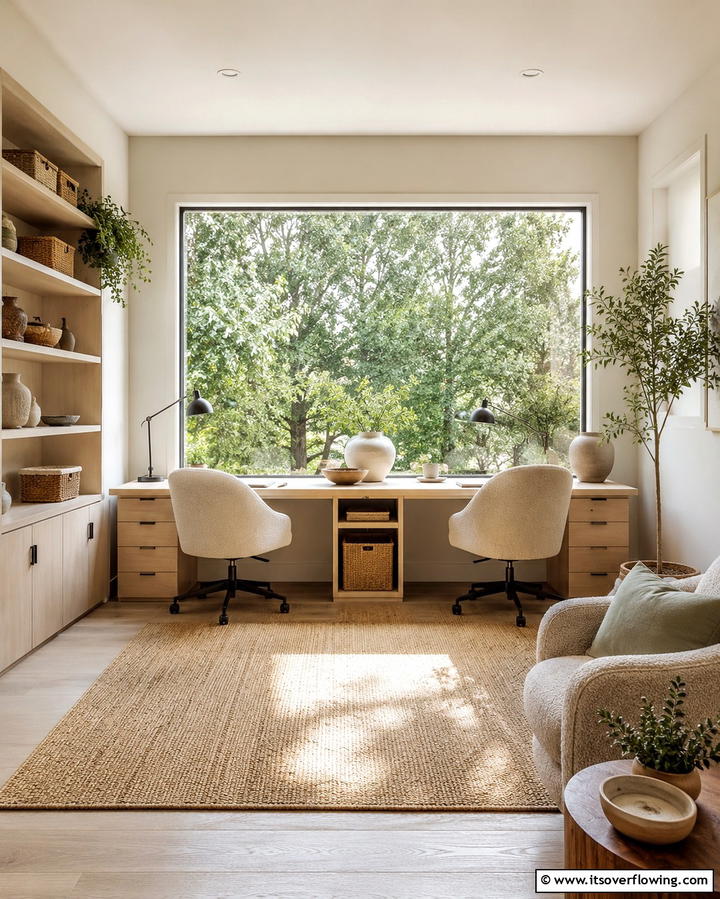 Neutral Color Palette for Harmony - 25 Home Office for Couples Ideas and Designs