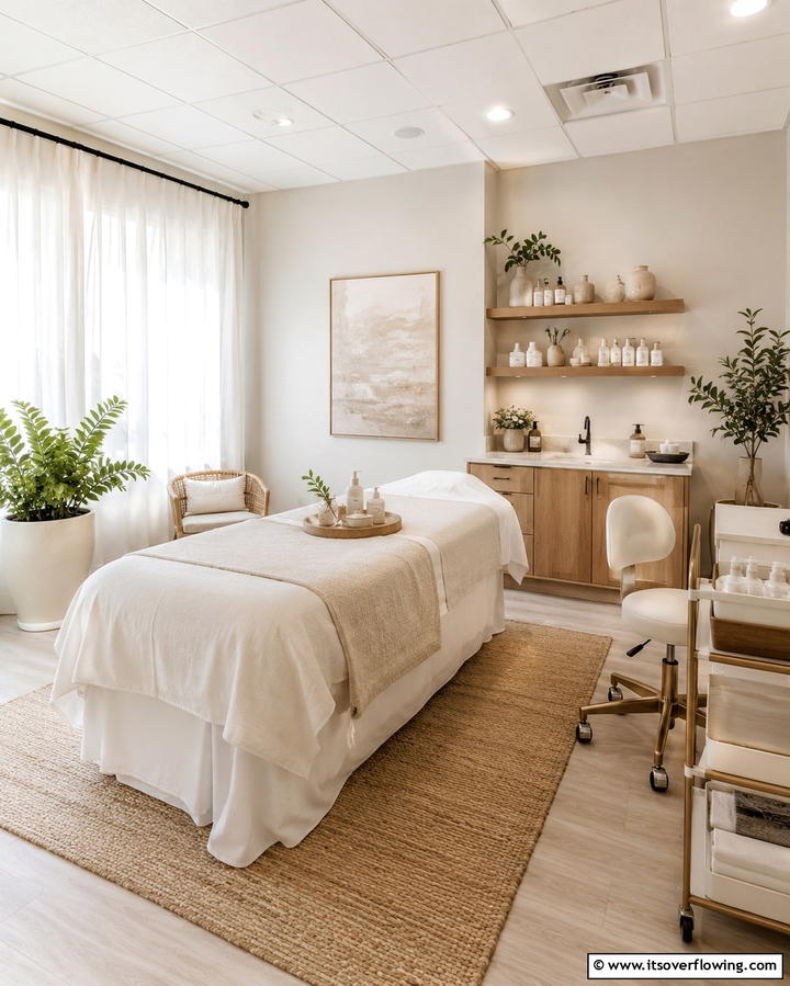 Neutral Color Palette for Timeless Elegance - 25 Esthetician Room Ideas for a Relaxing and Professional Space