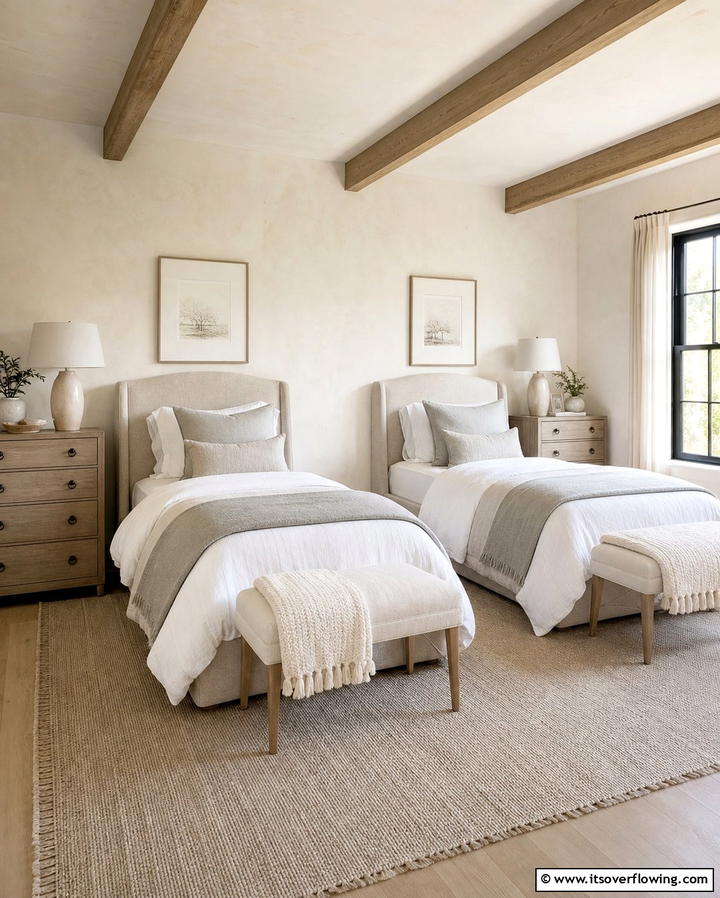 Neutral Color Palette for Versatility - 25 Twin Bedroom Ideas for Shared Spaces
