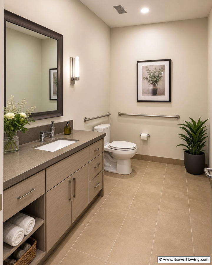 Neutral Color Palette for Versatility - 20 Office Bathroom Ideas for a Functional and Stylish Space