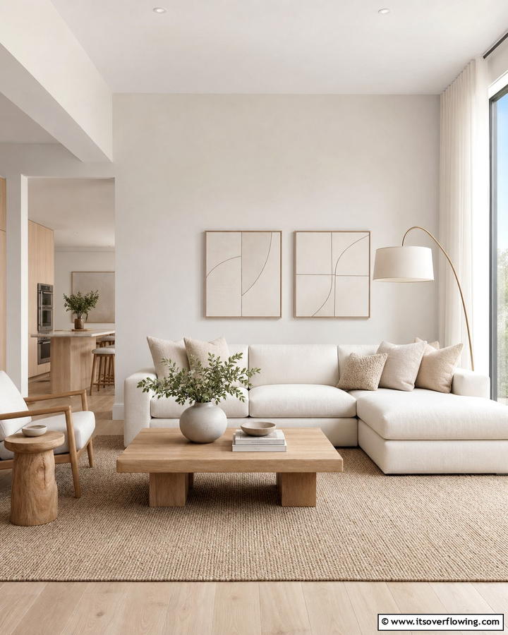 Neutral Color Palette to Soothe the Senses - 21 Minimalist Living Room Ideas to Simplify Your Space