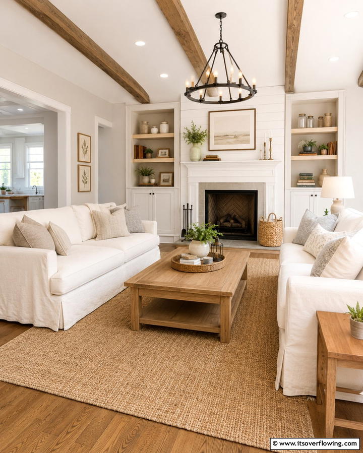 Neutral Color PaletteExact - 25 Joanna Gaines Living Room Ideas for Farmhouse Style