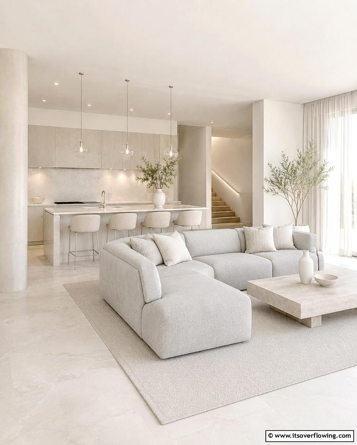Neutral Color PaletteOne - 30 Serene Zen Living Room Ideas for Mindfulness