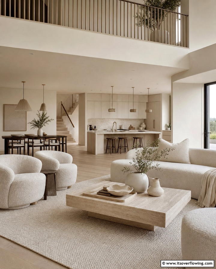 Neutral Color Palettes - 25 Large Living Room Ideas for Spacious Comfort