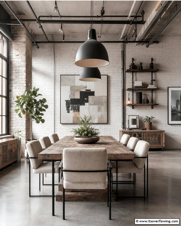 Neutral Color Palettes - 20 Industrial Dining Room Ideas for a Modern Look