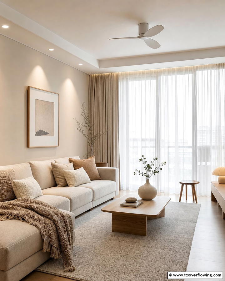 Neutral Color Palettes - 20 Korean Living Room Ideas for a Minimalist Space