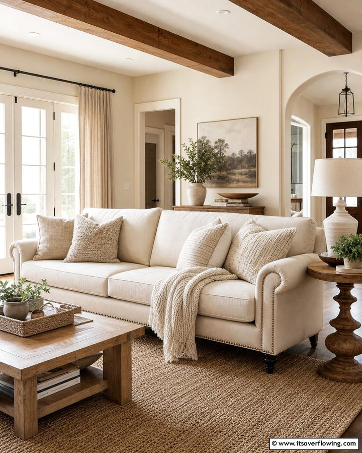 Neutral Elegance with Cream and Beige Tones - 25 Cream Couch Living Room Ideas for Timeless Elegance