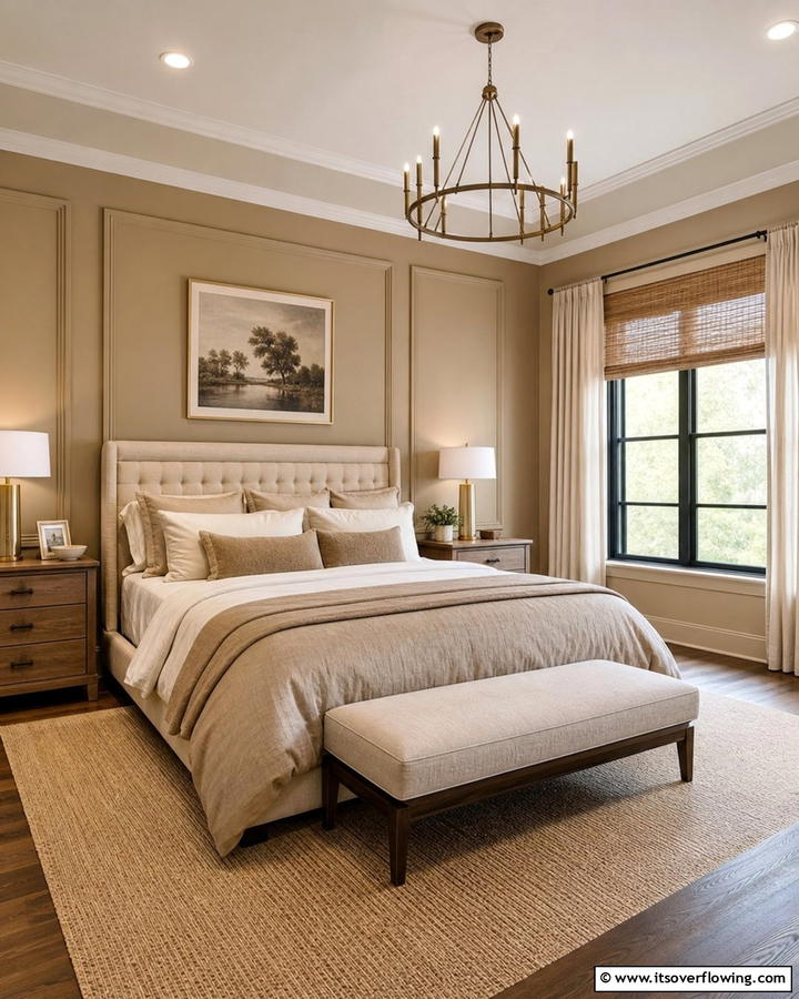 Neutral Elegance with Khaki Walls - 20 Khaki Bedroom Ideas for a Neutral and Relaxing Space
