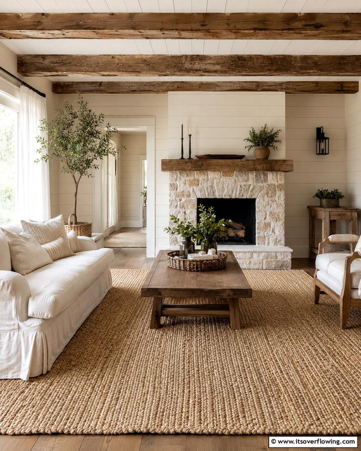 Neutral Jute Rugs - 30 Living Room Rug Ideas to Define Your Space Stylishly