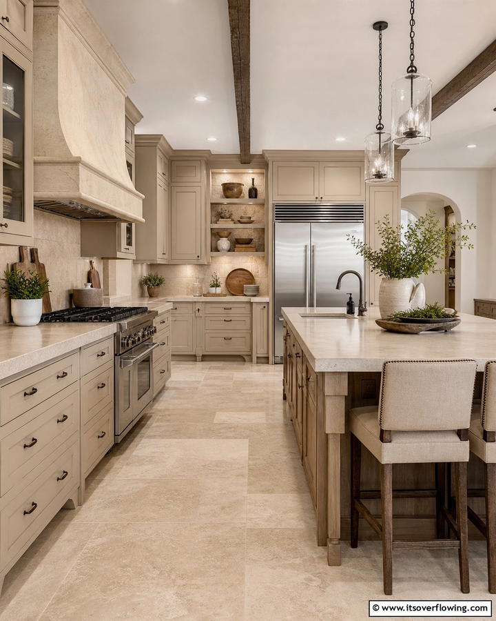 Neutral Layers with Beige Cabinets - 20 Kitchens With Beige Kitchen Cabinets for a Neutral and Elegant Look