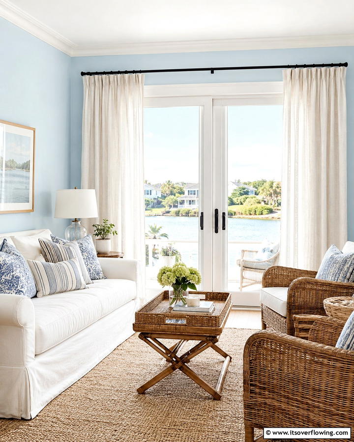 Neutral Linen Curtains for Casual Elegance - 25 Sliding Door Curtain Ideas for Privacy and Style